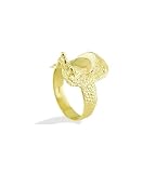 Mens Solid 14k Yellow Gold Horse Saddle Western Ring