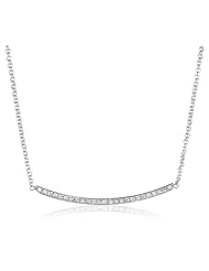 Stainless Steel Austrian Crystal Identification Style Necklace, 16.5"+2" Extender