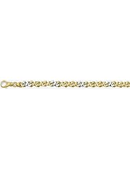6mm Fancy Two Tone Gold Link Bracelet 9"