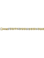6mm Fancy Two Tone Gold Link Bracelet 8"