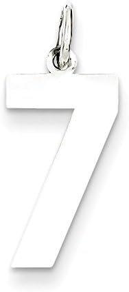 Sterling Silver Medium Polished Number 7 Metal Wt- 0.4g