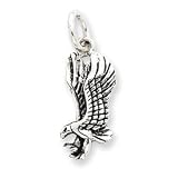 Sterling Silver Dropped Eagle Charm - 3/8