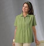 TravelSmith - Women's Plus Size Short-Sleeved Pintuck Poet's Shirt