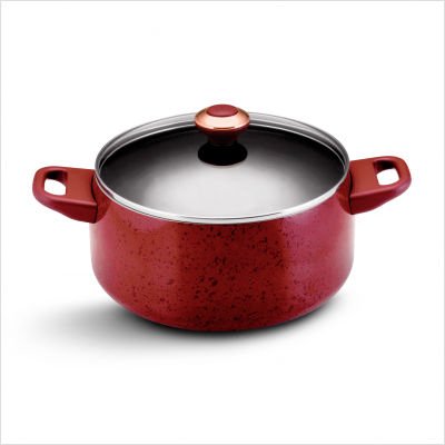 Signature Nonstick Porcelain Stockpot in Red
