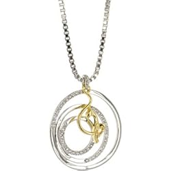 Gold Silver Toned Circle Crystal Baby Phat Necklace