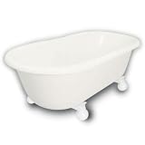 American Bath Factory B1-3700-BB-DM7-M2-35-WH Madeline Double Ended Clawfoot Bathtub in Bisque, Cann