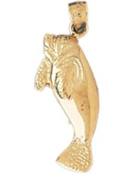 Dazzlers Solid 14k Gold Manatees Sea Cow Charm Pendant Available in three colors from jewelsberry (weights: 2.2 grams only)