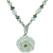 Natural Grade A Jadeite Jade Hand-knotted Rose Bead Adjustable Necklace