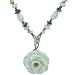 Natural Grade A Jadeite Jade Hand-knotted Rose Bead Adjustable Necklace