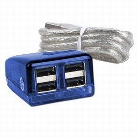 4-Port Mini USB 2.0 HUB (Translucent Blue)