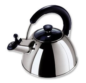 Glass-Top Stainless Steel Satin Whistling Teakettle Glass-Top Stainless Steel Satin Whistling Teakettle