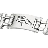 Stainless Steel Denver Broncos Team Logo Bracelet - 8''