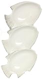 White Fish Ceramic Pottery Small Trio Dish Set of Two 12 White Fish Ceramic Pottery Small Trio Dish Set of Two 12