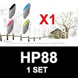 4 compatible ink catridges 69ml for black &amp; 28ml for colors high capacity HP88XL ( 1 SET ) for printers Hewlett Packard HP Officejet PRO K550, K550DTN K550DTN, K550DTWN, K5300, K5400, K5400DN, K5400DTN, K5400DTWN, K8600, K8600DN,  replacement for HP88