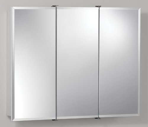 NuTone 755280 Tri-View Frameless Beveled Classic White Medicine Cabinet
