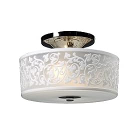 ELK Lighting 20080-2 Ivy Cove 2 Light Semi Flush Mount in Polished Nickel