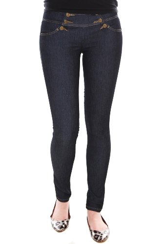 Blue 6 Button Front Skinny Denim Blue 6 Button Front Skinny Denim