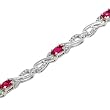 14K White Gold Ruby and Diamond Bracelet
