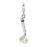Ster Silver Swarovski Crystal Golf Club & Ball Charm