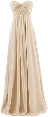 HaoSiJie Women's Strapless Chiffon Bridesmaid Dress Size 18 US Champagne