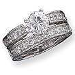 Sterling Silver 2-Piece CZ Wedding Set Ring Sterling Silver 2-Piece CZ Wedding Set Ring