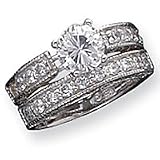 Sterling Silver 2-Piece CZ Wedding Set Ring