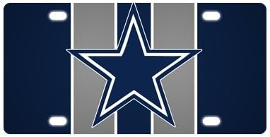High Quality NFL Dallas Cowboys Pattern Metal Tag License Plate(4 hole cutouts)