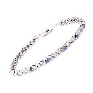 Tanzanite and Diamond Half Spiral X Link Bracelet by Szul