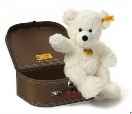 31LYFbis7BL Classic Steiff Lotte: White Teddy Bear in Suitcase Made by Steiff