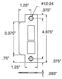 Baldwin 6340040R Satin Brass Estate Right Handed Latch and Deadbolt Curved Lip Entrance Mortise Stri