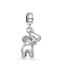 Bling Jewelry 925 Silver Good Luck Elephant Dangle Charm Bead Fits Pandora