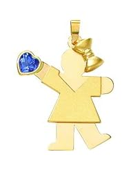 14K Gold The Kids December CZ Birthstone Girl Charm