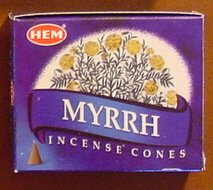 Myrrh - Case of 12 Boxes, 10 Cones Each - HEM Incense From India