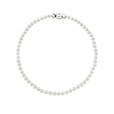 8-8.5mm 20″ White Freshwater Pearl Necklace “AA” Sterling Silver Barrel Clasp