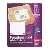 Avery 5524 Weatherproof laser shipping labels, 3-1/3 x 4, 300/pack