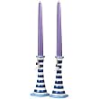 Blue/White Shabbat Candle Holders - Clayworks 2004
