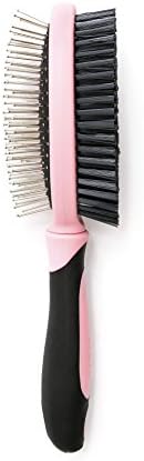 DomePet 2-in-1 Dual Pet Brush Comb, Best Quality and Professional Deshedding Tool, Pink