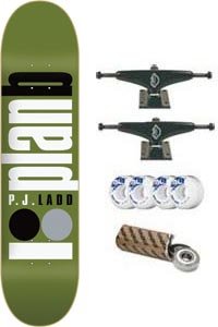 Plan B Skateboard: Ladd Public - 7.6 w/Mini Logo Wheels and Bearings