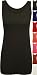 New Ladies Long Stretch Vest Womens Plain Scoop Neck Sleeveless Strappy Top Sizes 8 / 10 , 12 / 14