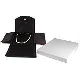 Black Leather Satin Necklace Jewelry Travel Folder Display Case