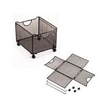 Mesh Collapsible Crates, 15-1/2w x 10-3/4d x 13-1/4h, Black, 2 per Pack