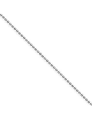 2.0 mm Solid 14K White Gold High Polish Diamond Cut Moon Link Chain Necklace 16" - 30" Available