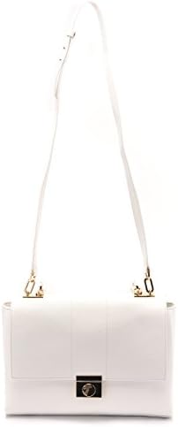Versace Collections Women Pebbled Leather Top Handle Shoulder Handbag White