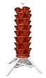 Mr Stacky Vertical Gardening Tower - Pots and Stand - Tall Tiered Planter Grows 32 Plants - Backyard Container Garden System - For Flowers, Fruits, Vegetables, and Herbs (Stone)