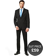 Slim Fit Notch Lapel 2 Button Twill Jacket