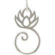 Lotus Flower Charm Holder or Pendant in Sterling Silver, #8437