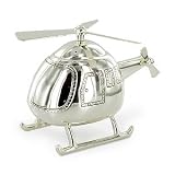 Christening Gifts. Boys Silver Helicopter Money Box