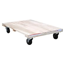 Vestil HDOS-2436-12 Solid Deck Hardwood Dolly with Hard Rubber Casters, 1200 lbs Capacity, 36" Length x 24" Width x 6-3/4" Height