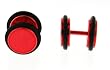 Anodized Red Stainless Steel Fake Plug - 8mm - 16G wire - Sold as a Pair