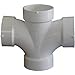 Genova Products 73540 Double Sanitary Tee Pipe Fitting, 4"